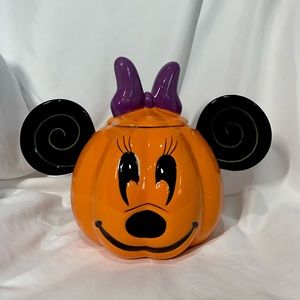 NEW Disney Halloween Minnie Mouse Pumpkin Cookie Jar Canister